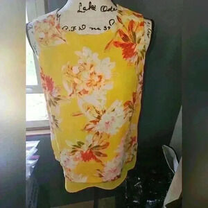 Rose & Olive Womans Floral Sleeveless Blouse Size M